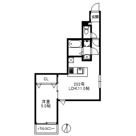 姪浜駅 徒歩15分 2階の物件間取画像